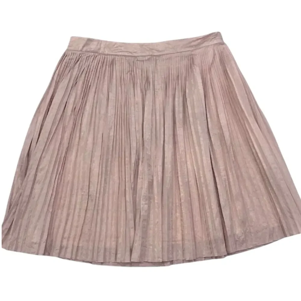 Club Monaco Blush Metallic Pleated Skirt Sz 10 Balletcore Quiet Luxury Coquette - Picture 6 of 10